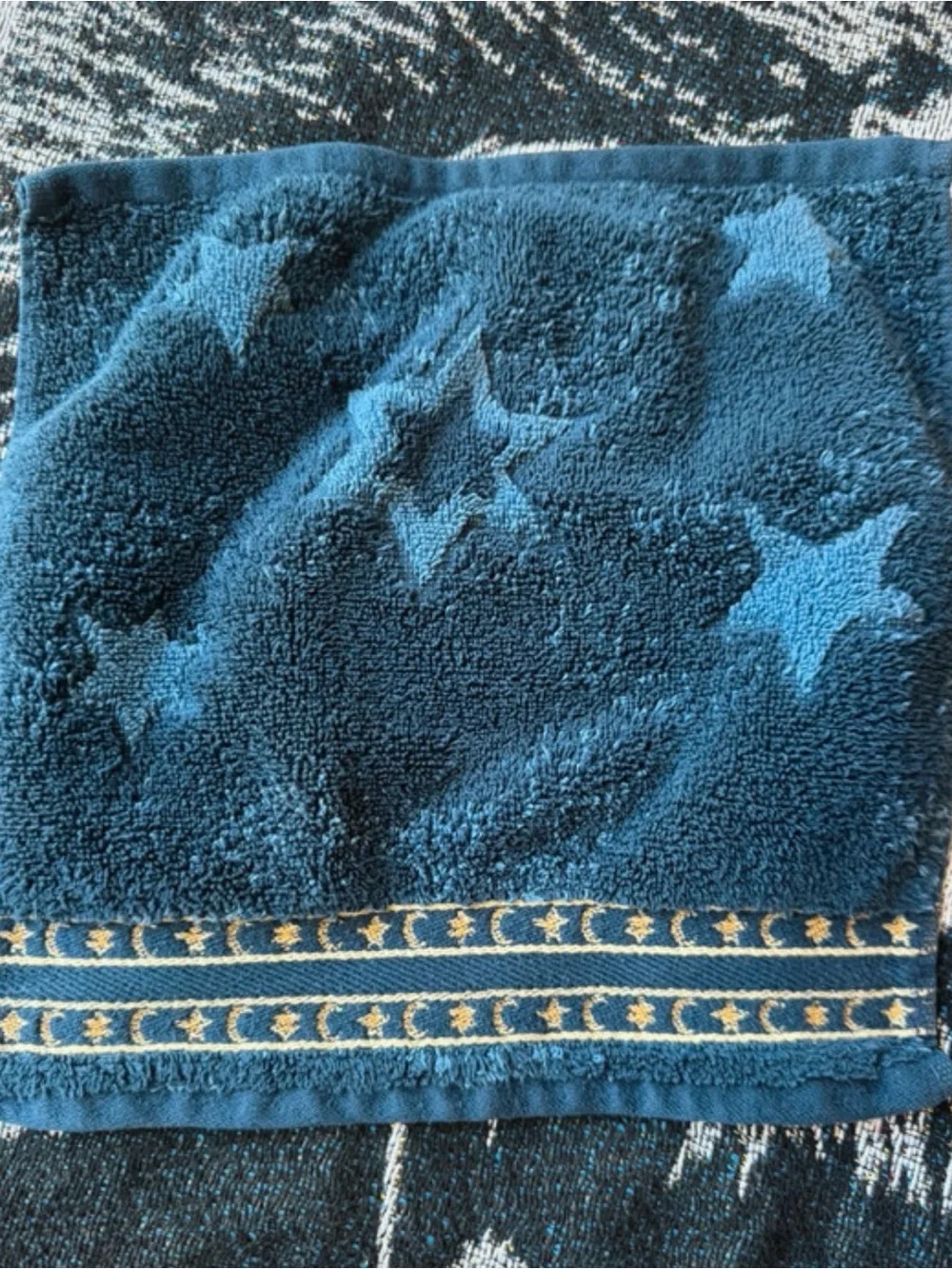 90s Celestial Springmaid Bath Towel & Rag set